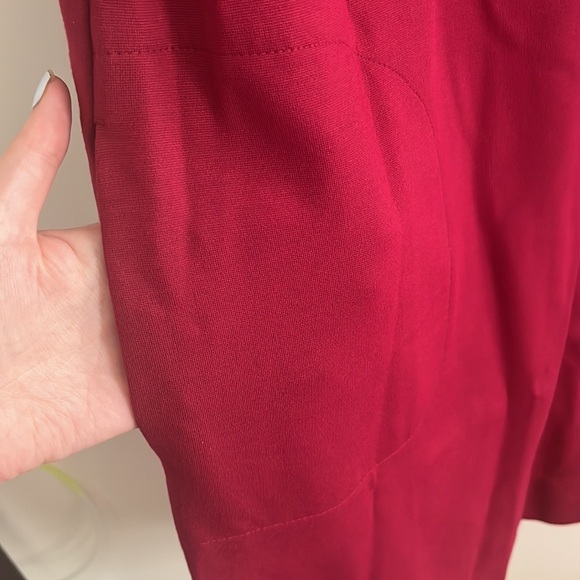 J Jill Ponte Knit Sheath Dress Cranberry Pockets L NWT Work Event Office - Picture 4 of 5